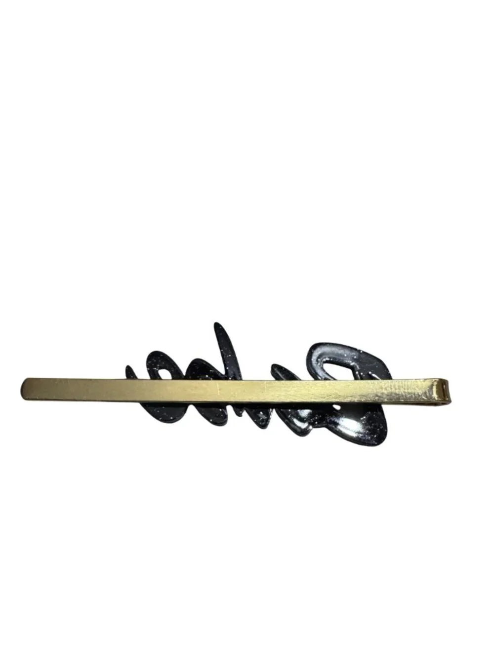 Babe Hair Clip Black & Gold Metal Hair Accessory